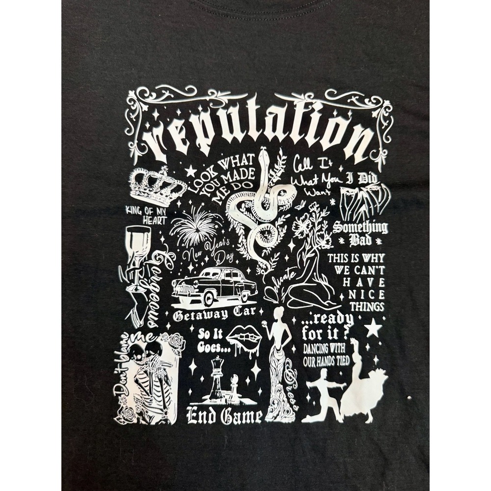 Taylor Swift Reputation Album Graphic T-Shirt Black Small TS - Picture 4 of 8